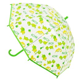 UU0378 KIDS 8 PANEL POE DINOSAUR DOME UMBRELLA