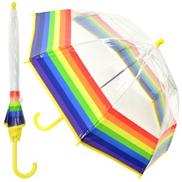 UU0390 KIDS RAINBOW COLOURED EDGE DOME UMBRELLA