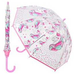 UU0395 KIDS UNICORN  DOME WITH PINK EDGE UMBRELLA