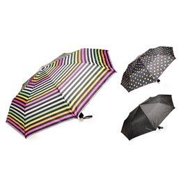 UU0453 DOT  STRIPE AND PLAIN  SUPERMINI UMBRELLA