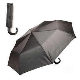 UU0456 MENS RPET BLACK MANUAL UMBRELLA
