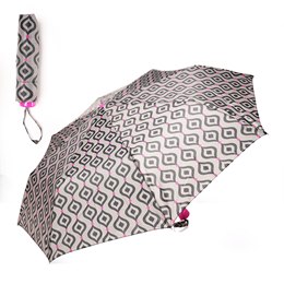 UU0460 LADIES GREY GEOMETRIC PRINT SUPERMINI UMBRELLA